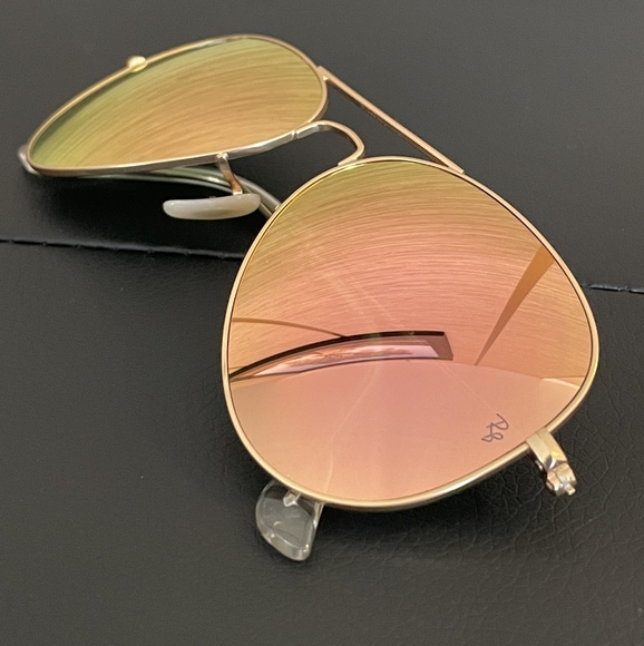LIKE NEW RayBan Aviator RB3025 Copper Mirror Flash Lens Ray ban Sunglasses - Picture 7 of 16